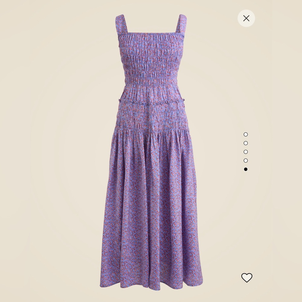 J. Crew Smocked Midi Dress - Summer Fields Floral - NWT
